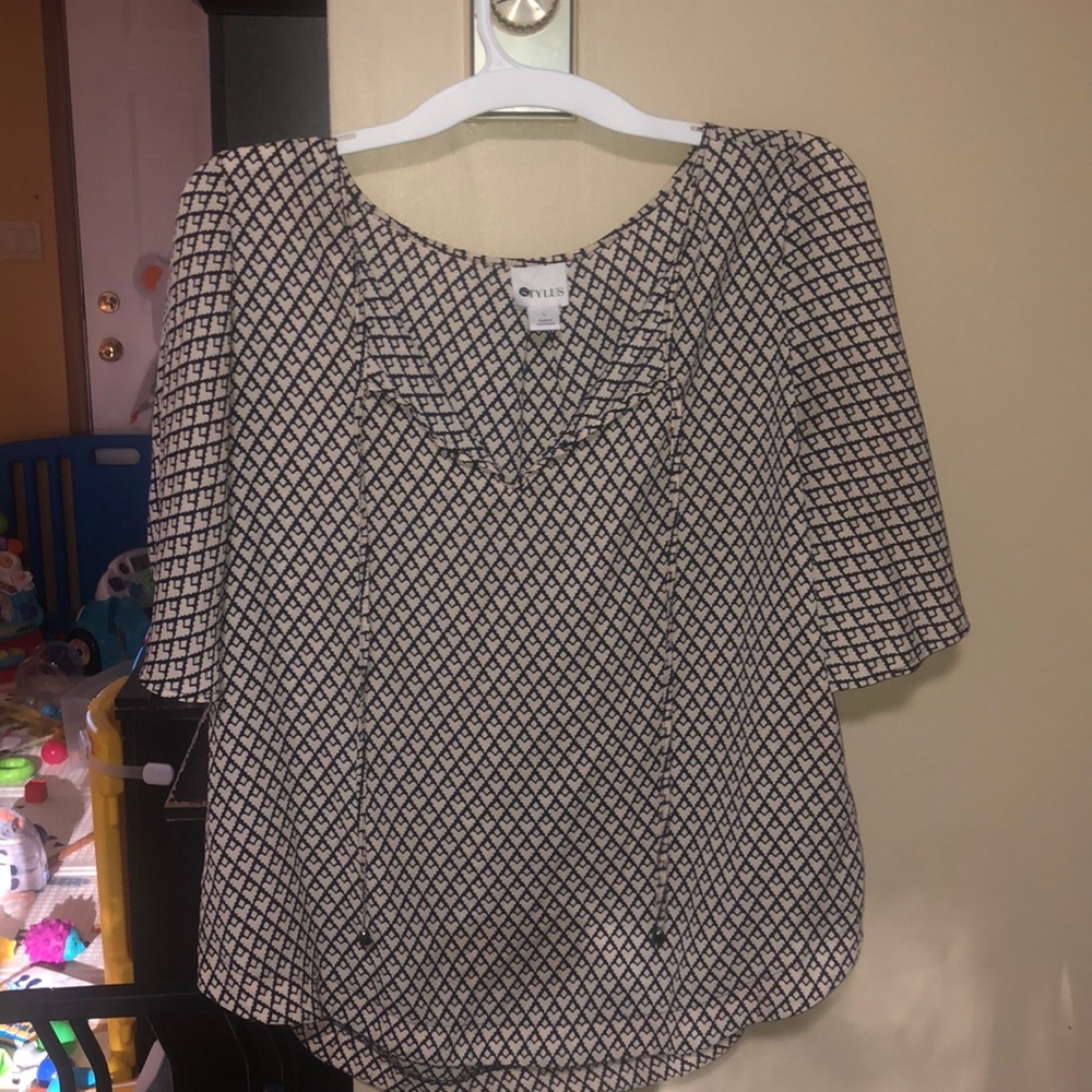 Tan and Black blouse